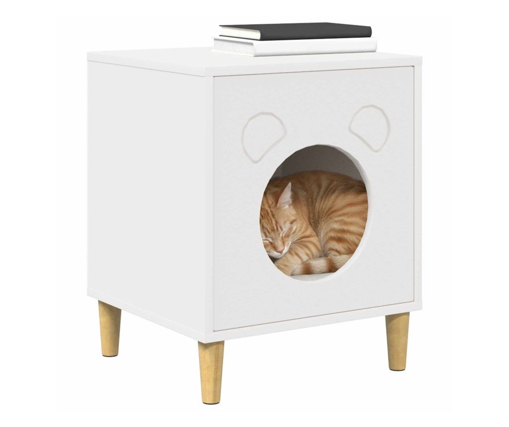 Къща за котки Бяло 42,5 x 40 x 53 см Инженерно дърво - 3