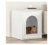 Къща за котки Гланц бяло 53 х 52 х 62 см Инженерно дърво thumbnail 2