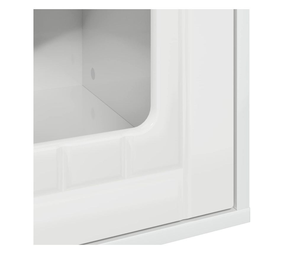 Къща за котки Гланц бяло 53 х 52 х 62 см Инженерно дърво - 8