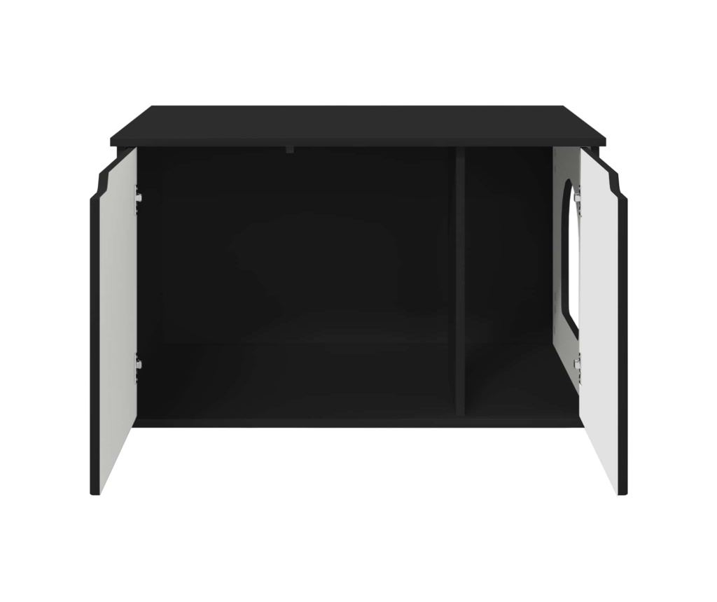 Къща за котки Черно 85 x 55 x 50,5 см Инженерно дърво - 4