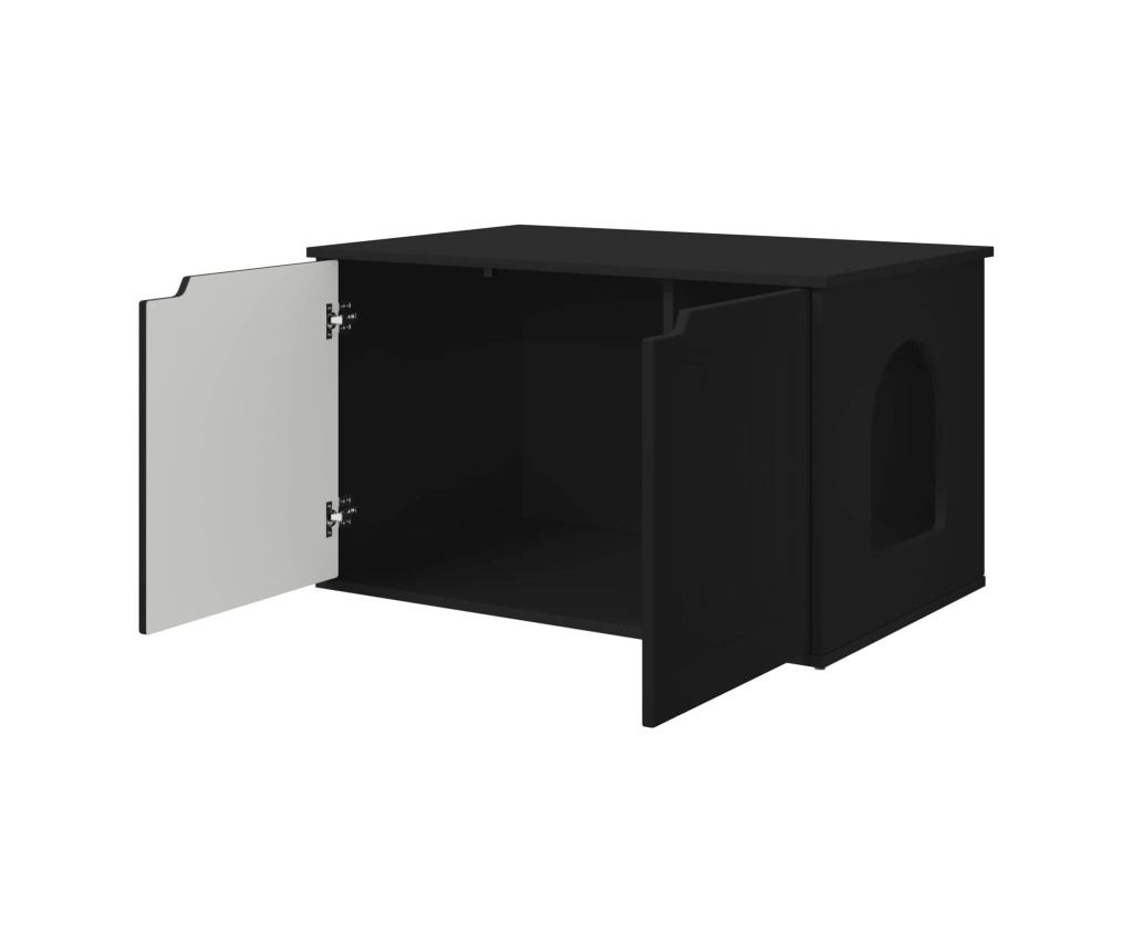 Къща за котки Черно 85 x 55 x 50,5 см Инженерно дърво - 5