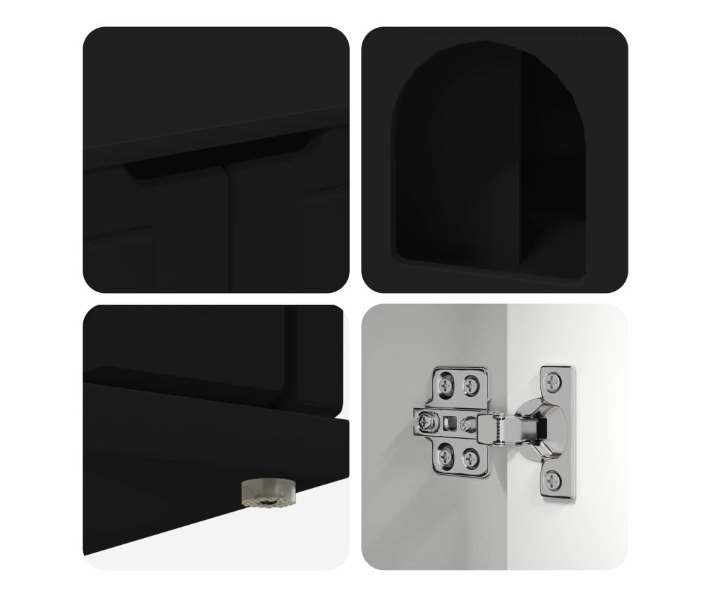 Къща за котки Черно 85 x 55 x 50,5 см Инженерно дърво - 9