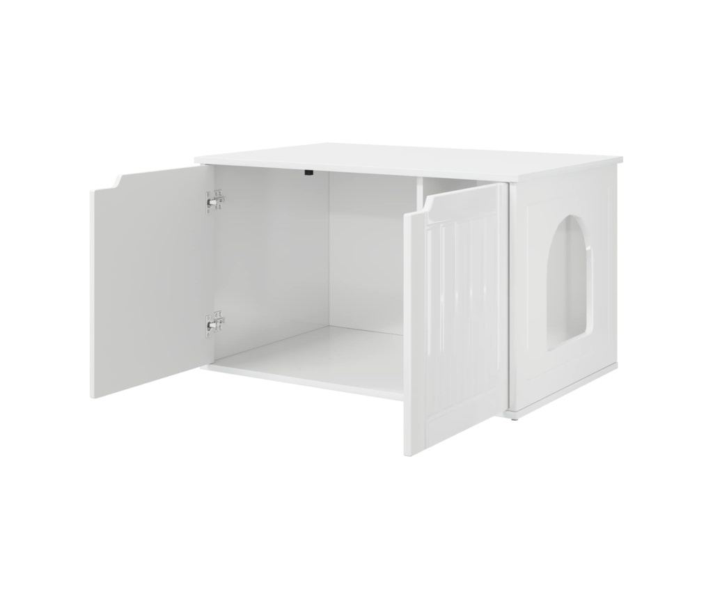 Къща за котки Гланц бяло 85 x 55 x 50,5 см Инженерно дърво - 5