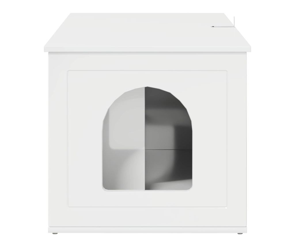 Къща за котки Гланц бяло 85 x 55 x 50,5 см Инженерно дърво - 7