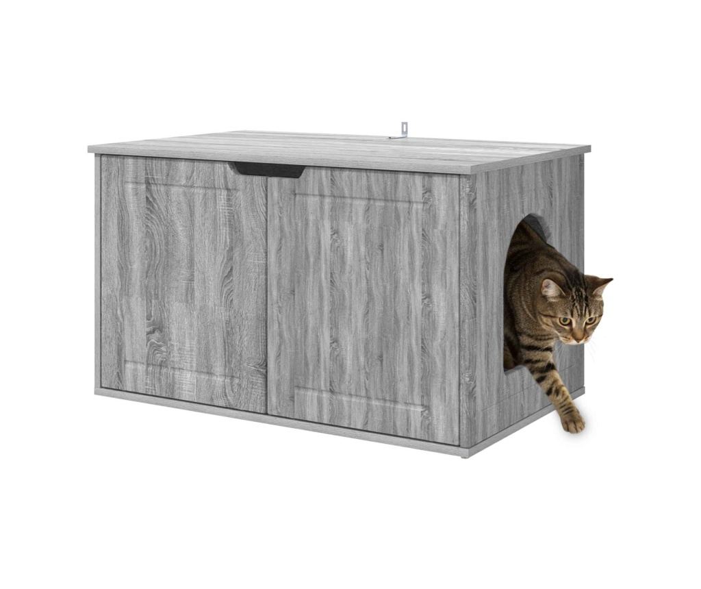 Къща за котки Сив Сонома 85 x 55 x 50,5 см Инженерно дърво - 3