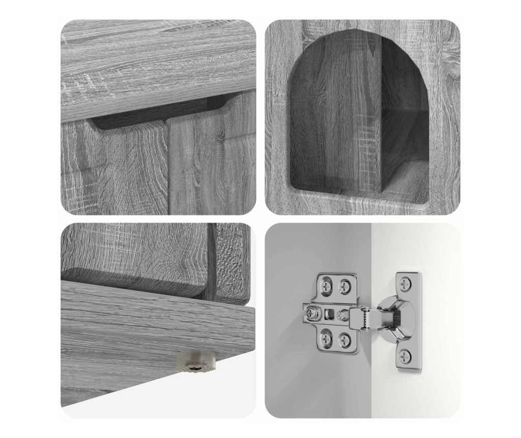 Къща за котки Сив Сонома 85 x 55 x 50,5 см Инженерно дърво - 9