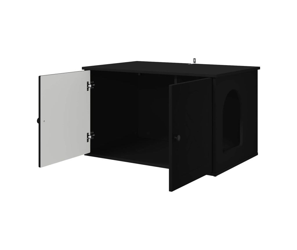 Къща за котки Черно 85 x 55 x 50,5 см Инженерно дърво - 5