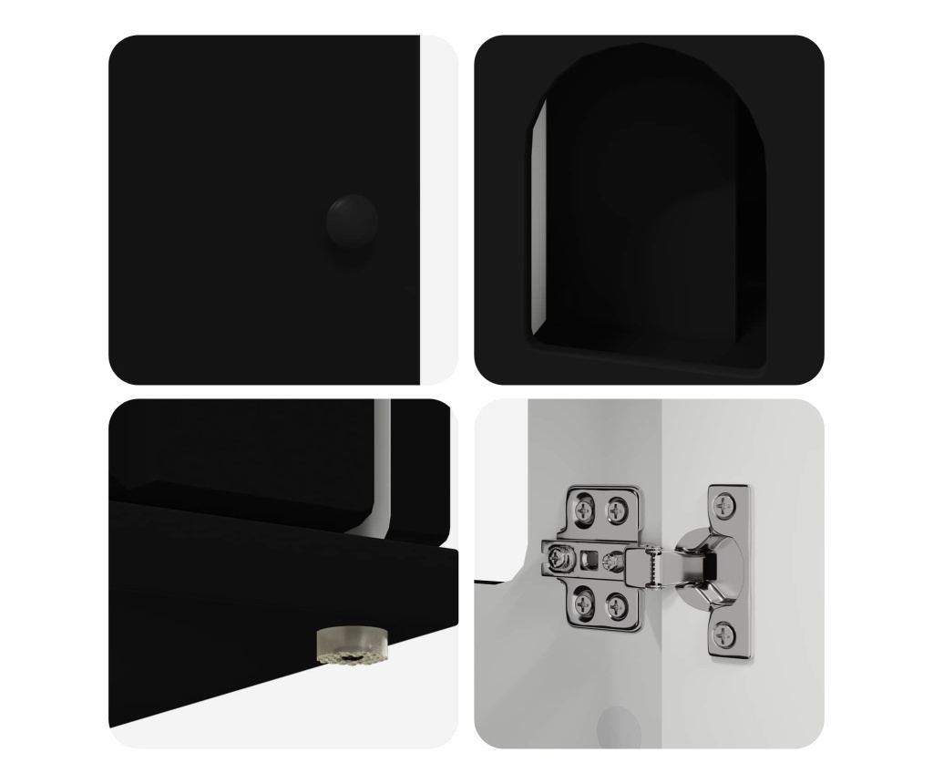 Къща за котки Черно 85 x 55 x 50,5 см Инженерно дърво - 9