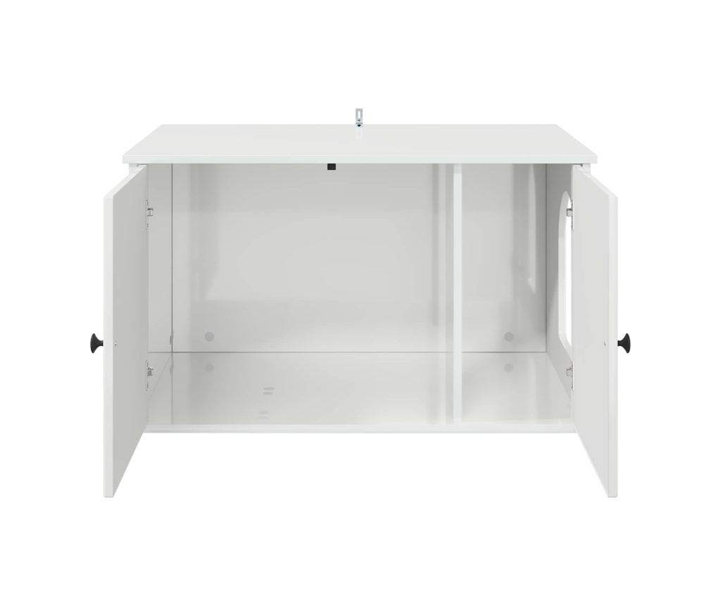 Къща за котки Гланц бяло 85 x 55 x 50 см Инженерно дърво - 4