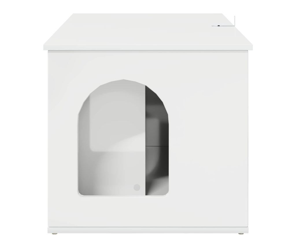 Къща за котки Гланц бяло 85 x 55 x 50 см Инженерно дърво - 7