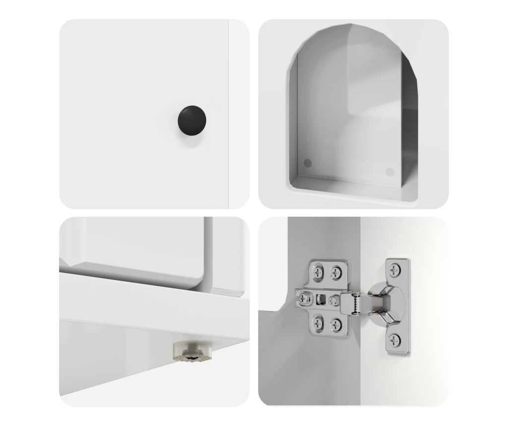 Къща за котки Гланц бяло 85 x 55 x 50 см Инженерно дърво - 9
