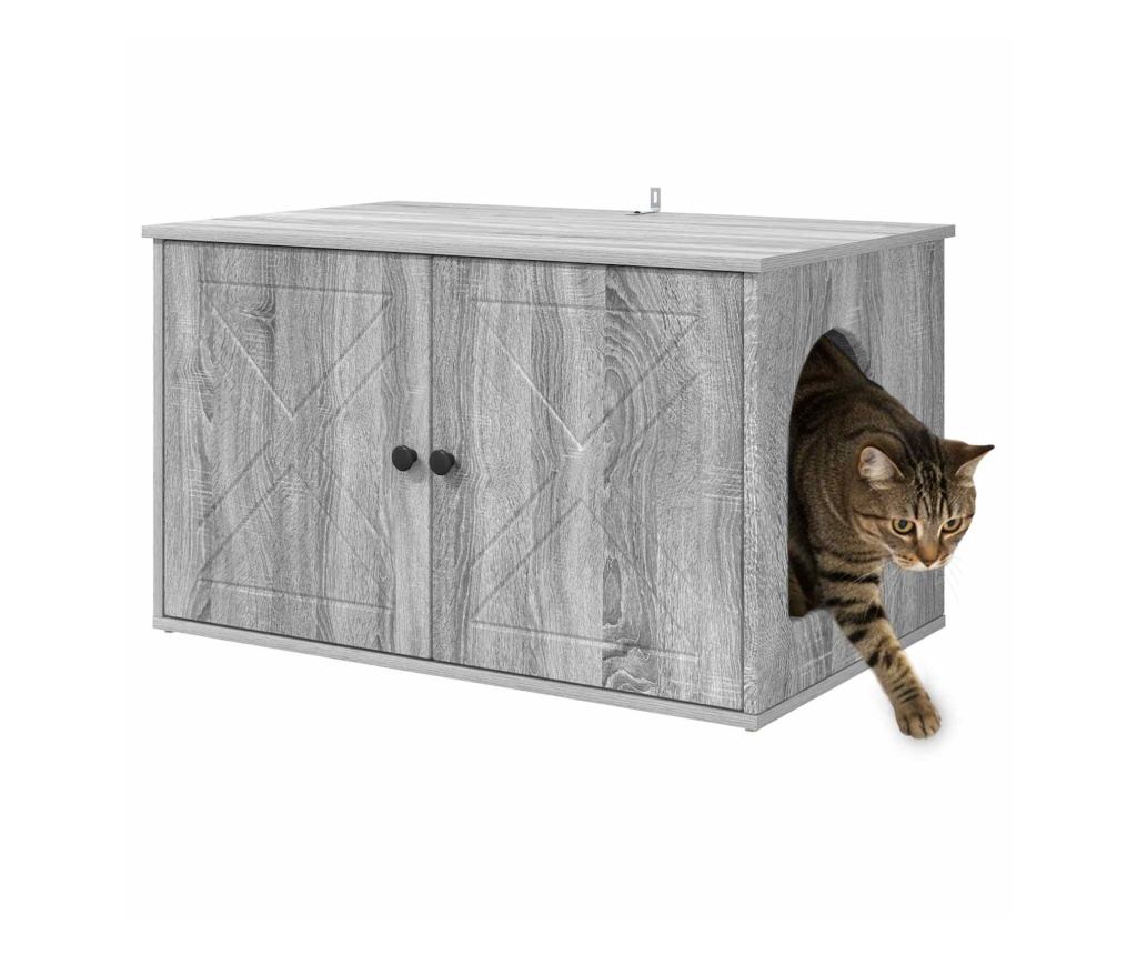 Къща за котки Сив Сонома 85 x 55 x 50 см Инженерно дърво - 3