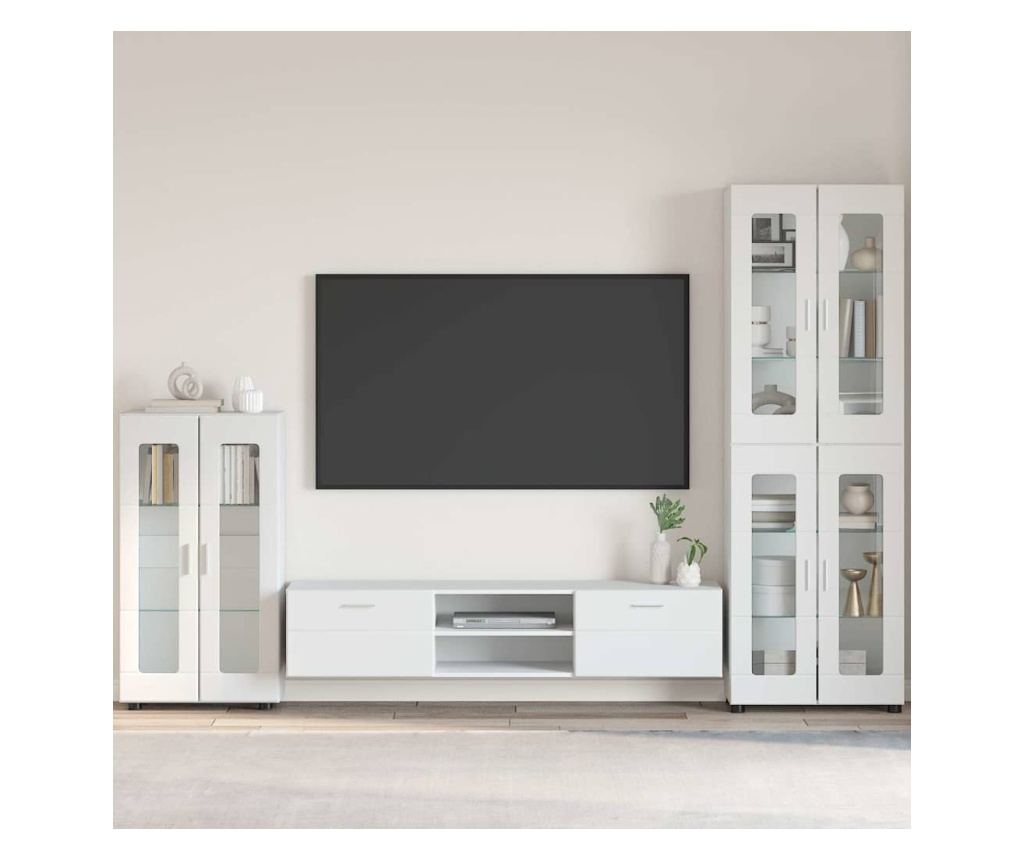 Служебен шкаф с рафт FLORIN Лъскаво бяло 55,5 x 29 x 103 см - 2