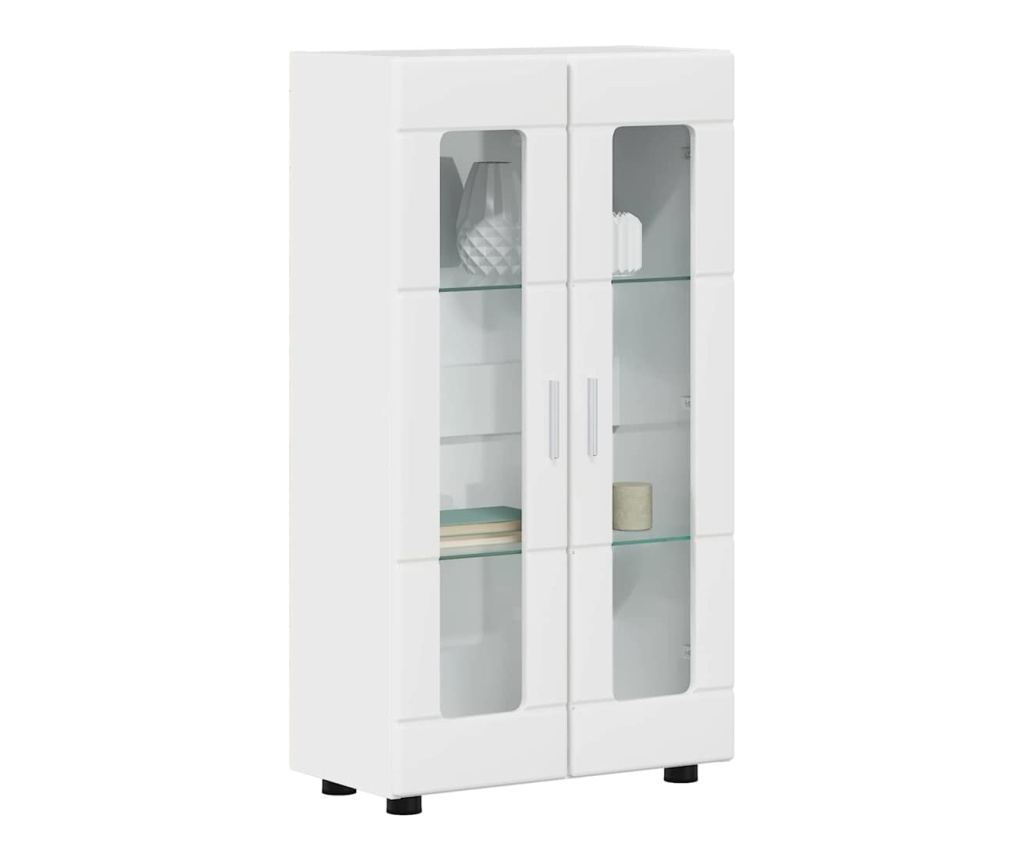 Служебен шкаф с рафт FLORIN Лъскаво бяло 55,5 x 29 x 103 см - 3