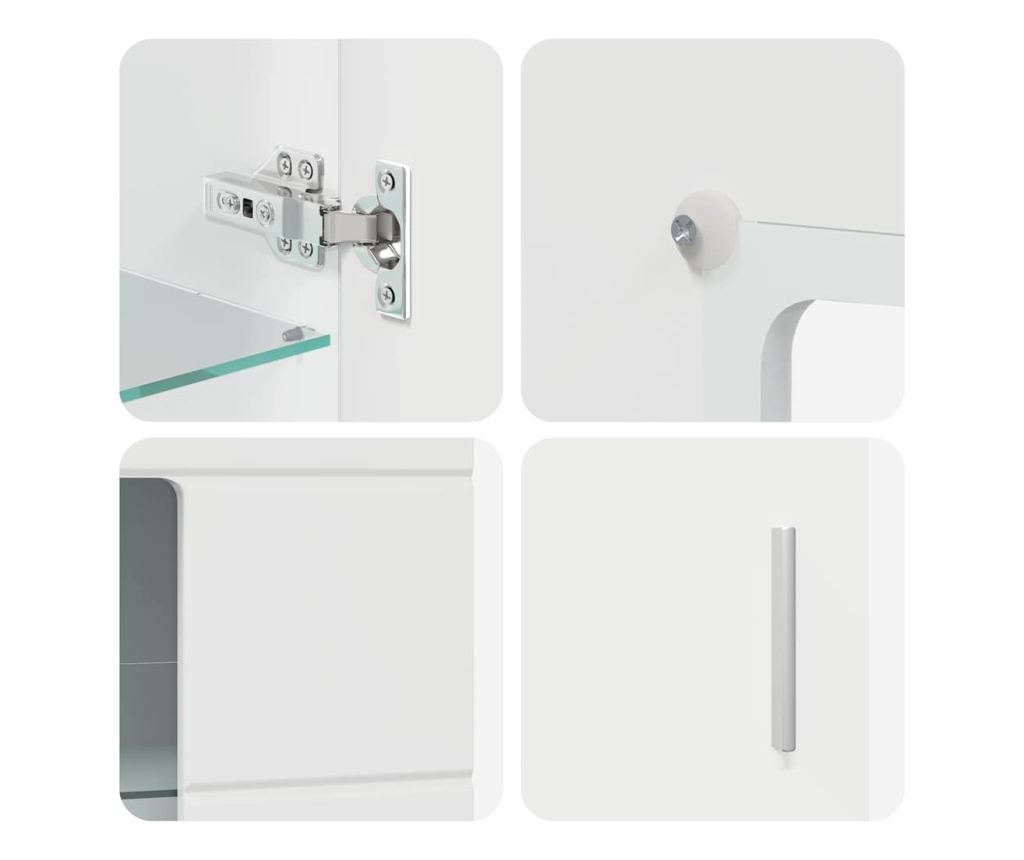 Служебен шкаф с рафт FLORIN Лъскаво бяло 55,5 x 29 x 103 см - 8