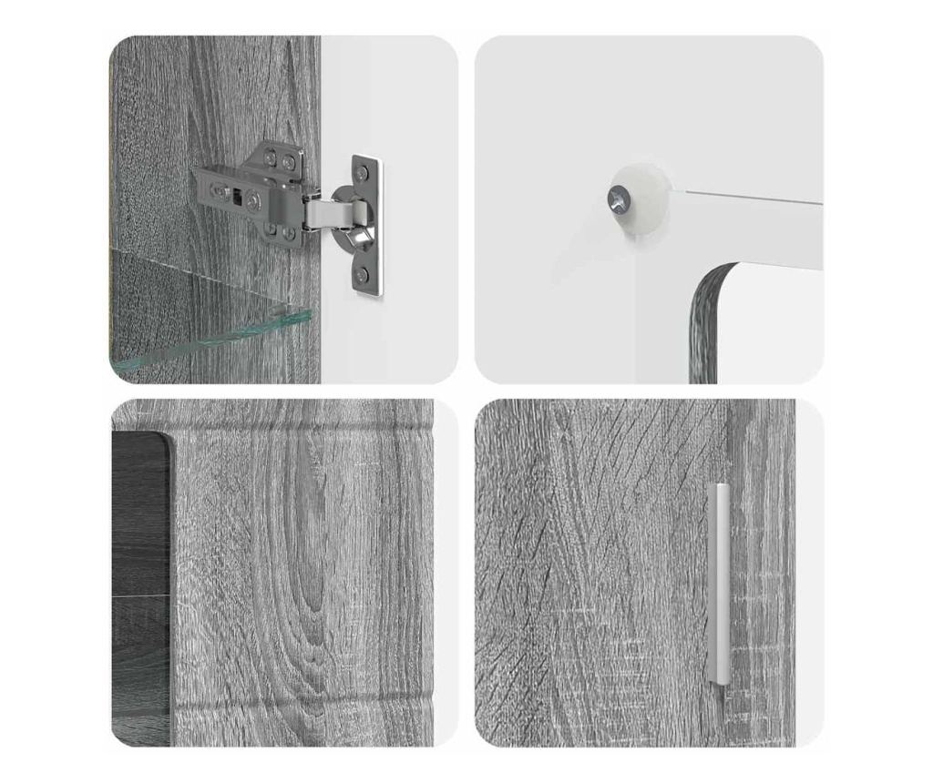 Служебен шкаф с рафт FLORIN Сив Сонома 55,5 x 29 x 103 см - 8