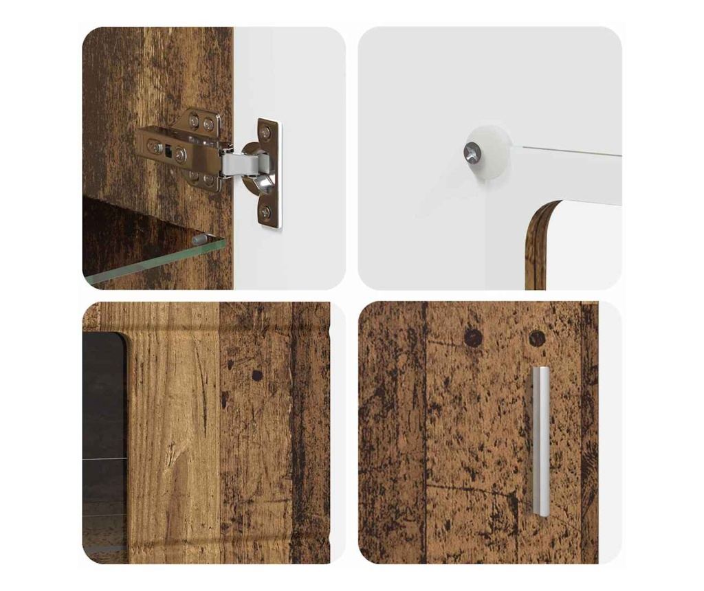 Служебен шкаф с рафт FLORIN Старо дърво 55,5 x 29 x 103 см - 8