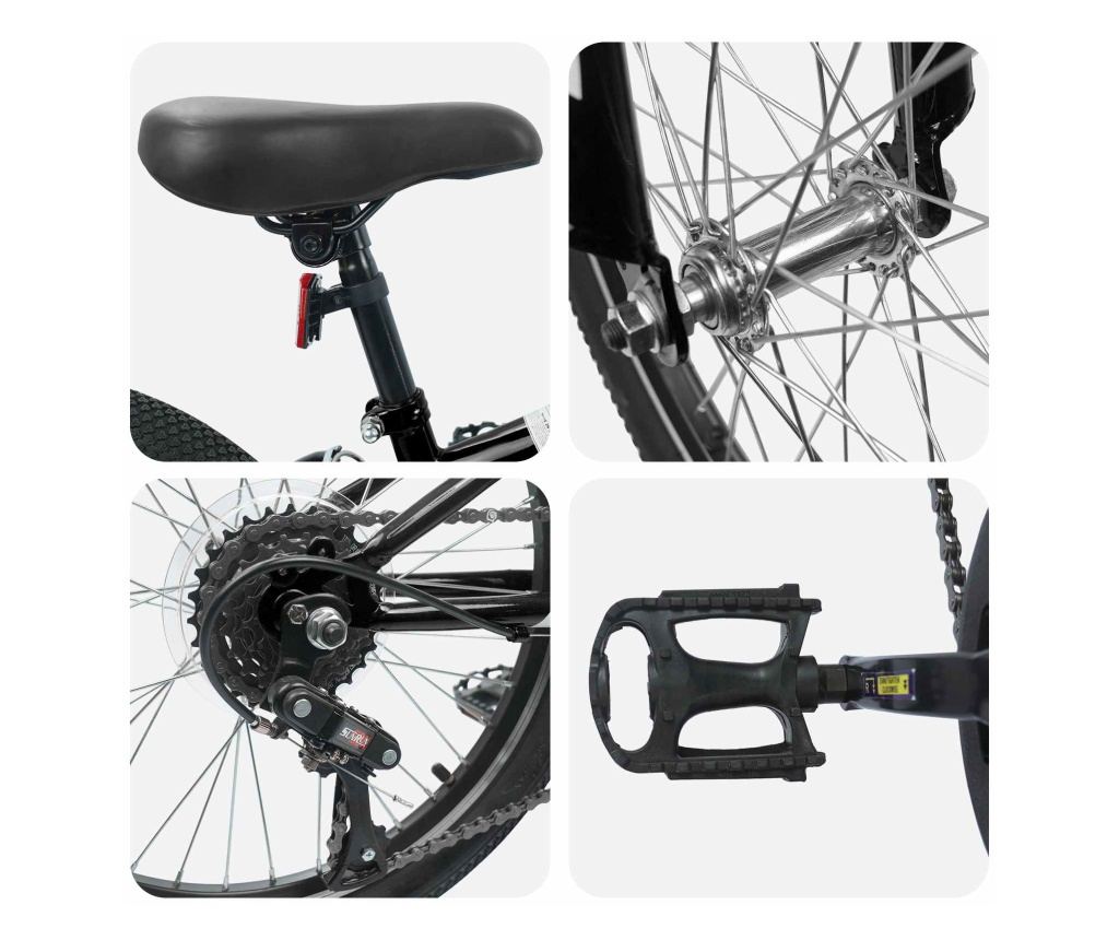 Планински Велосипед 20 инча 6-Speed за 5-8 години Черно - 4