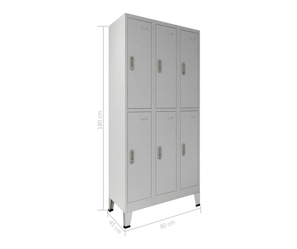 Шкаф за заключване Сив 45 x 90 x 180 см - 7