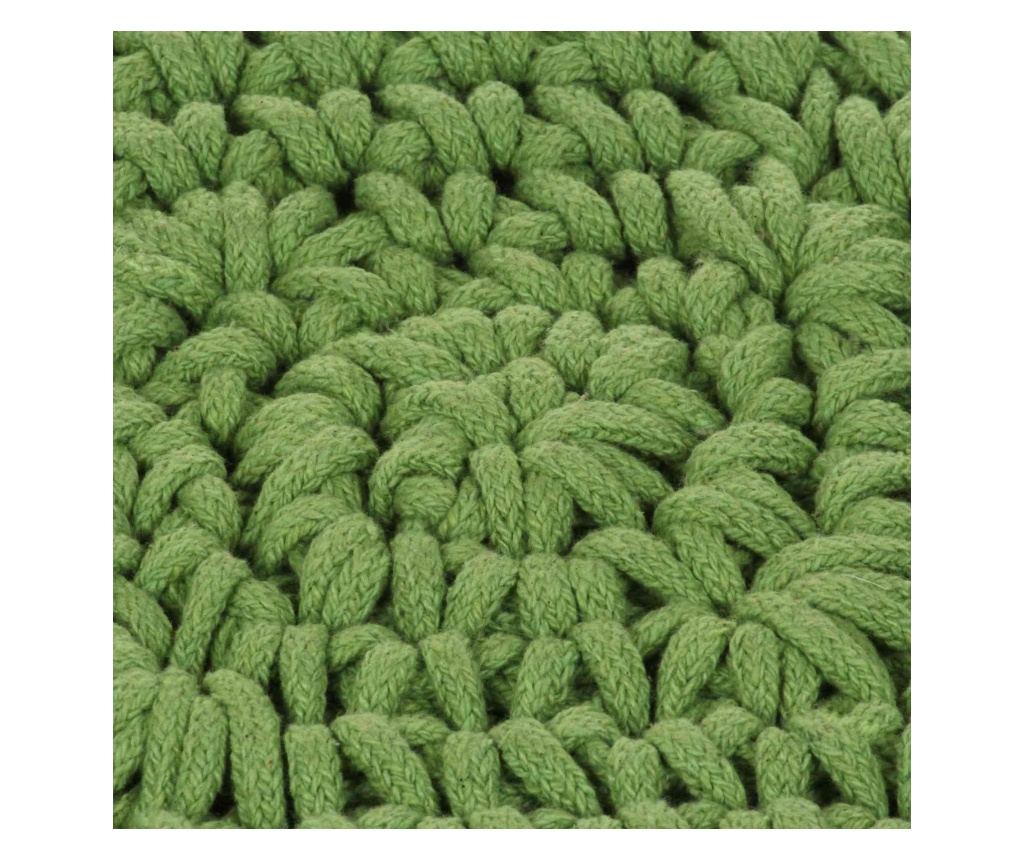 vidaXL Perna decorativă Basketweave cu pernă Verde 50 x 50 cm Bumbac - 2