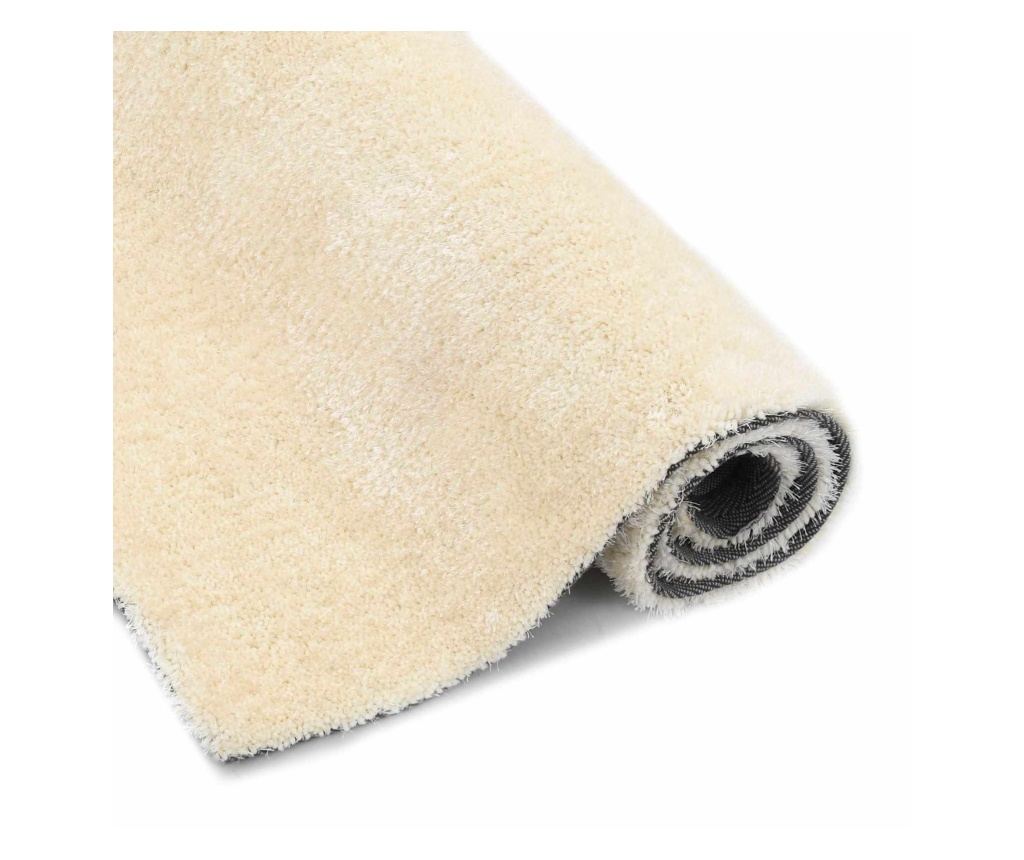 Килим за площ с дълъг косъм Крем 120 x 160 cm Полиетилен - 5