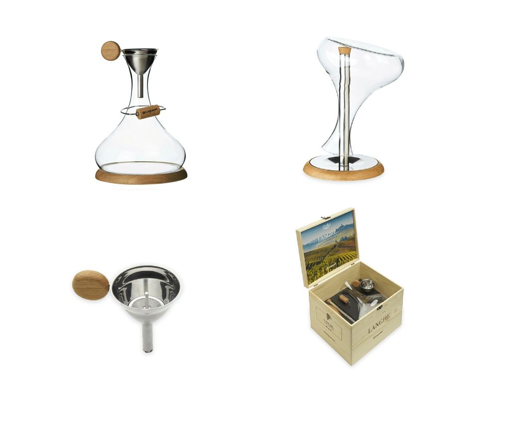 Set cadou pentru decantare vin, legnoart - langhe, 4 piese, 2.5 l - 6