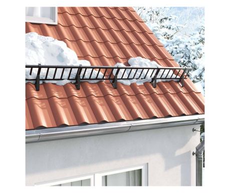 vidaXL Suport pentru Zăpadă Negru 29,5 x 3 x 34,5 cm Oțel