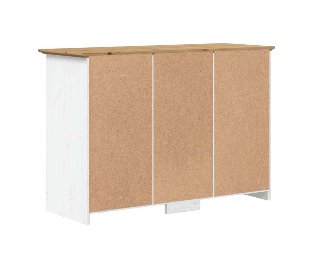 BODO Sideboard, bijela i smeđa, 115x43x79,5 cm, masivna borovina - 6