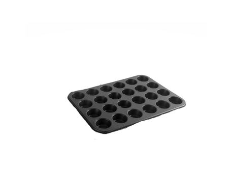 Ibili Mini Muffin Tin, Aluminum, Non-stick Coating, Black