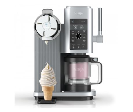 Aparat de înghețată Ninja CREAMi Scoop & Swirl™ NC701EU, 800W, 13 Programe, Mâner 3 Viteze, CreamiFit, Creami