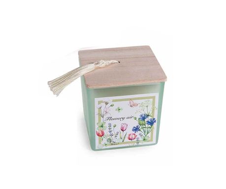 Dišeča sveča v kozarcu Flowery Air 8 x 8 x 8,5 cm V