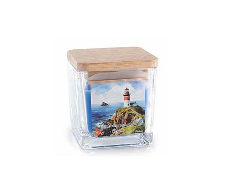 Dišeča sveča v kozarcu - Vonj po oceanskem vetriču - 5,5 x 5,5 x 6 cm V