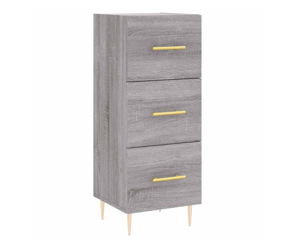 Visoki ormarić, sonoma siva, 34,5x34x180 cm, konstruirano drvo - 5