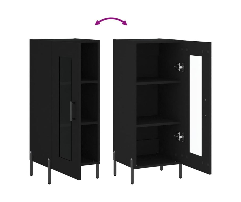 Ormarić, crna, 34,5x34x90 cm, kompozitno drvo - 9