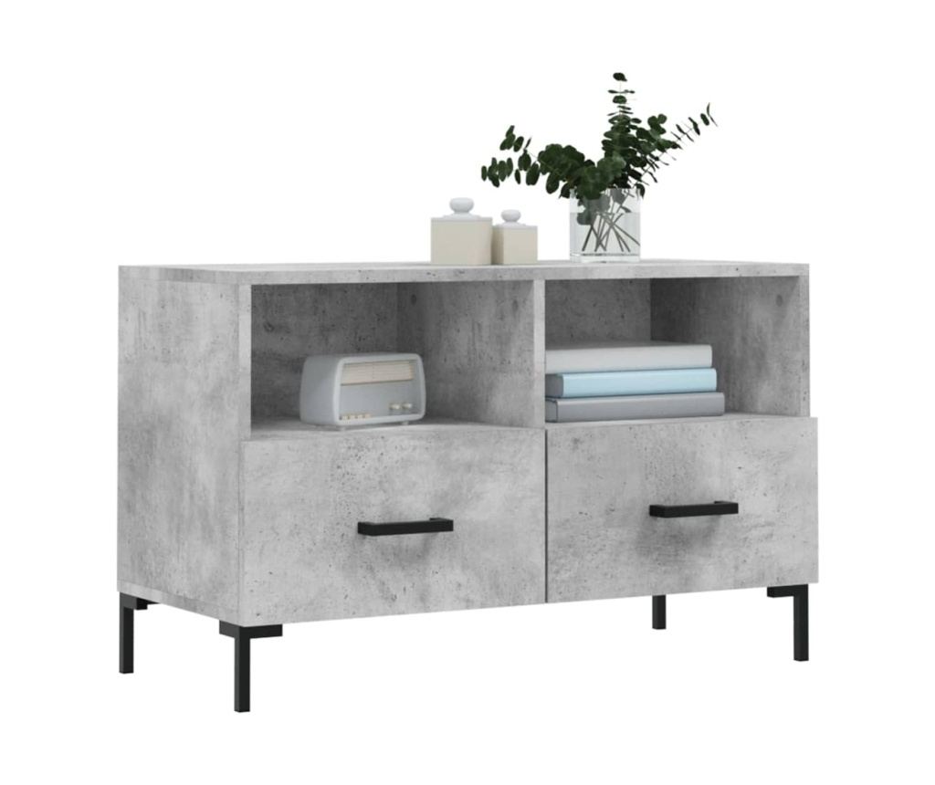 TV stalak, betonsko siva, 80x36x50 cm, kompozitno drvo - 3
