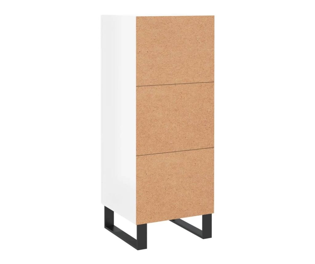 Ormarić, visoki sjaj bijeli, 34,5x34x90 cm, kompozitno drvo - 8