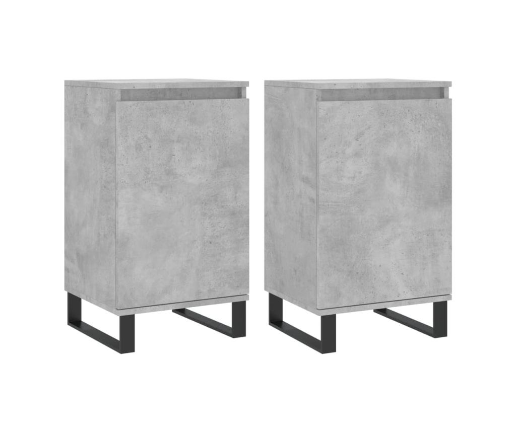Komoda, 2 kom., boja betona, 40x35x70 cm, konstruirano drvo - 2