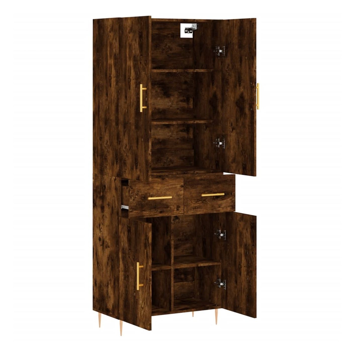 Visoki ormar, dimljeni hrast, 69,5x34x180 cm, kompozitno drvo - 4