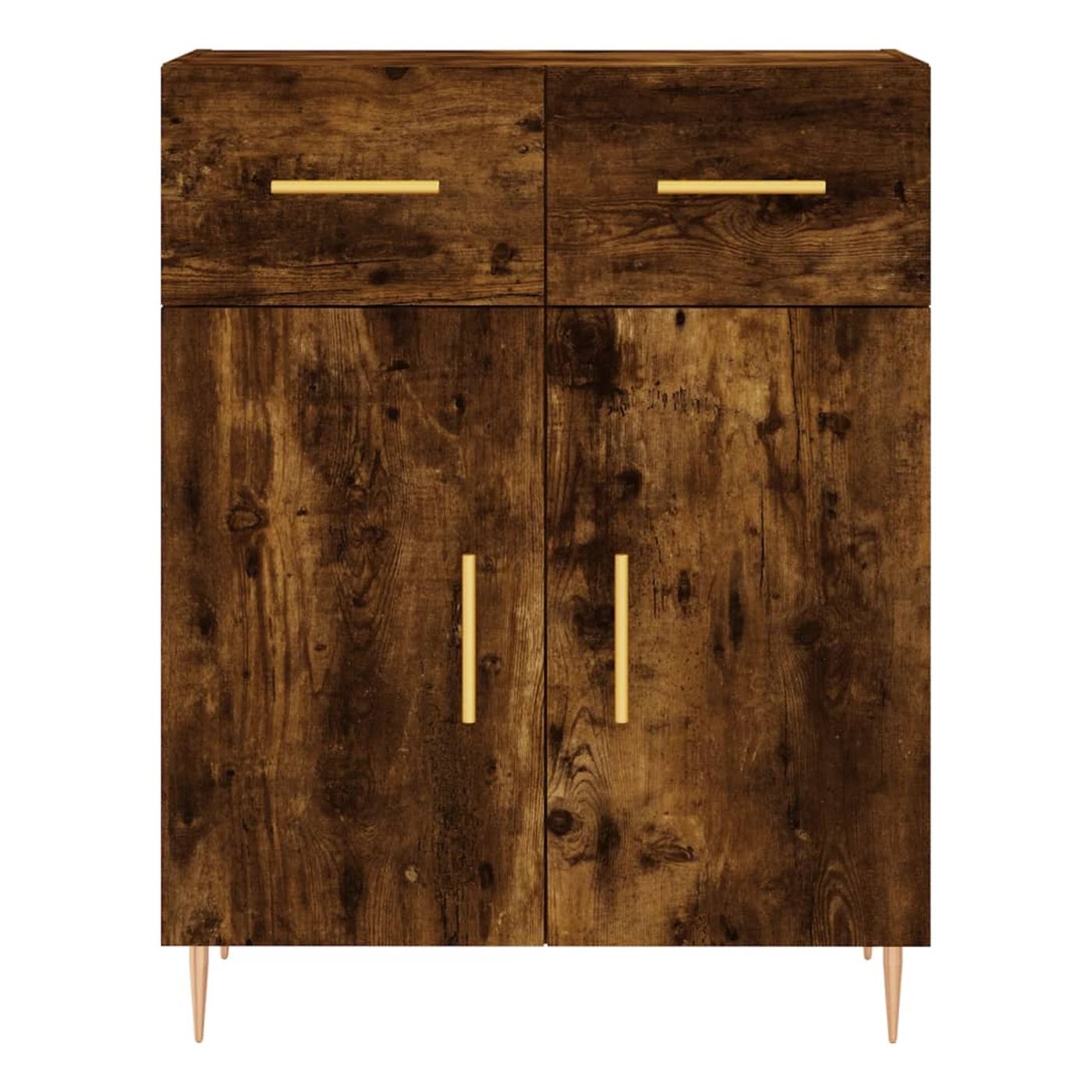 Visoki ormar, dimljeni hrast, 69,5x34x180 cm, kompozitno drvo - 8