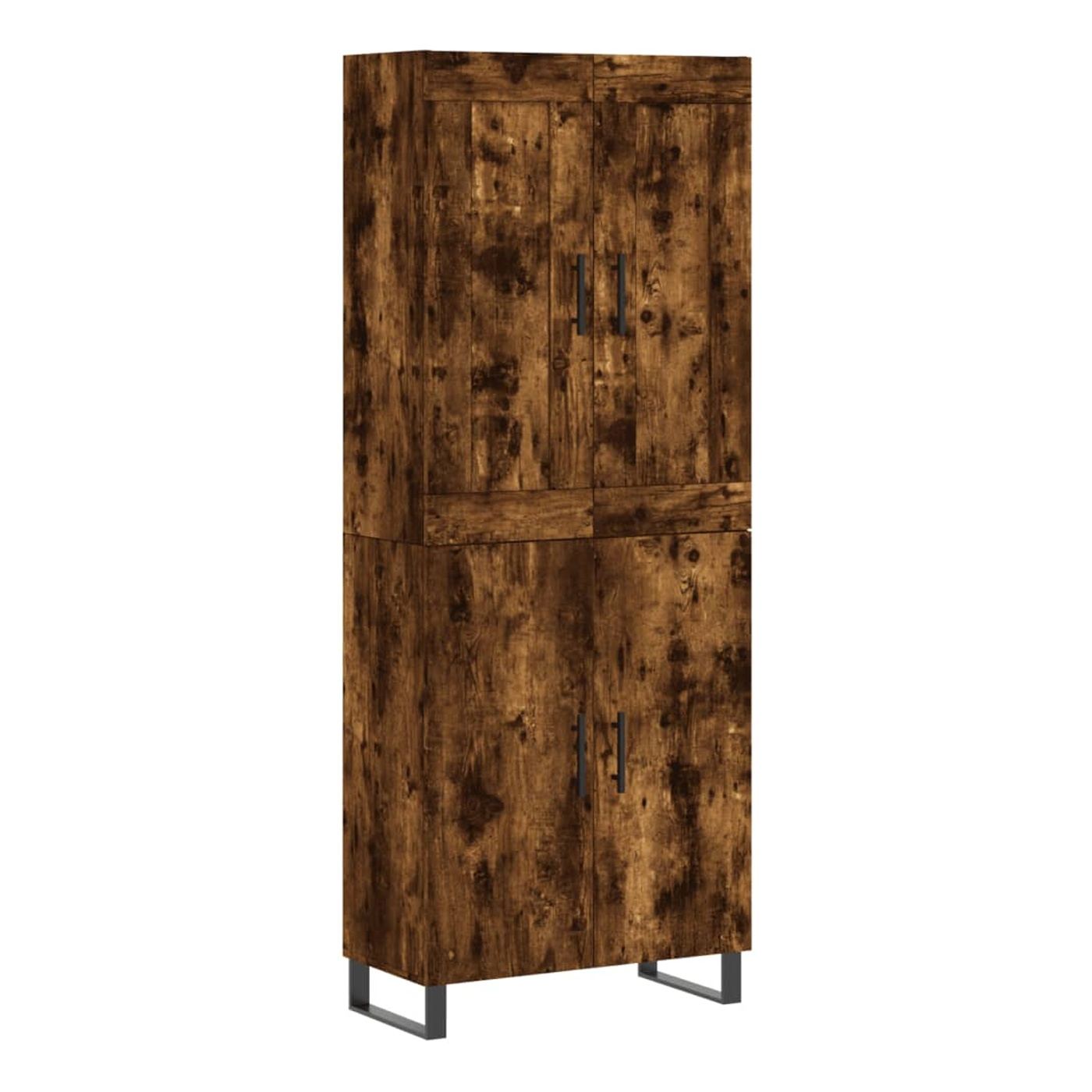 Visoki ormar, dimljeni hrast, 69,5x34x180 cm, kompozitno drvo - 2