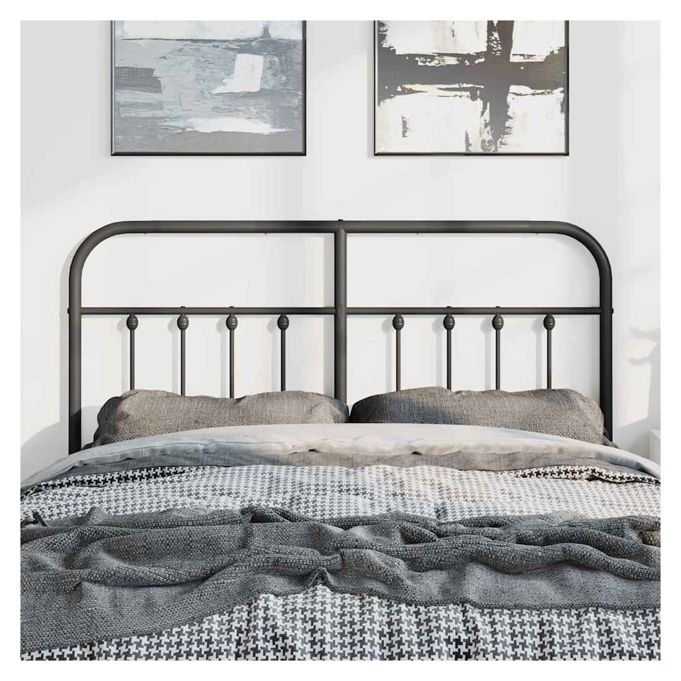 Okvir za krevet od metala, crni, 150 cm - 3