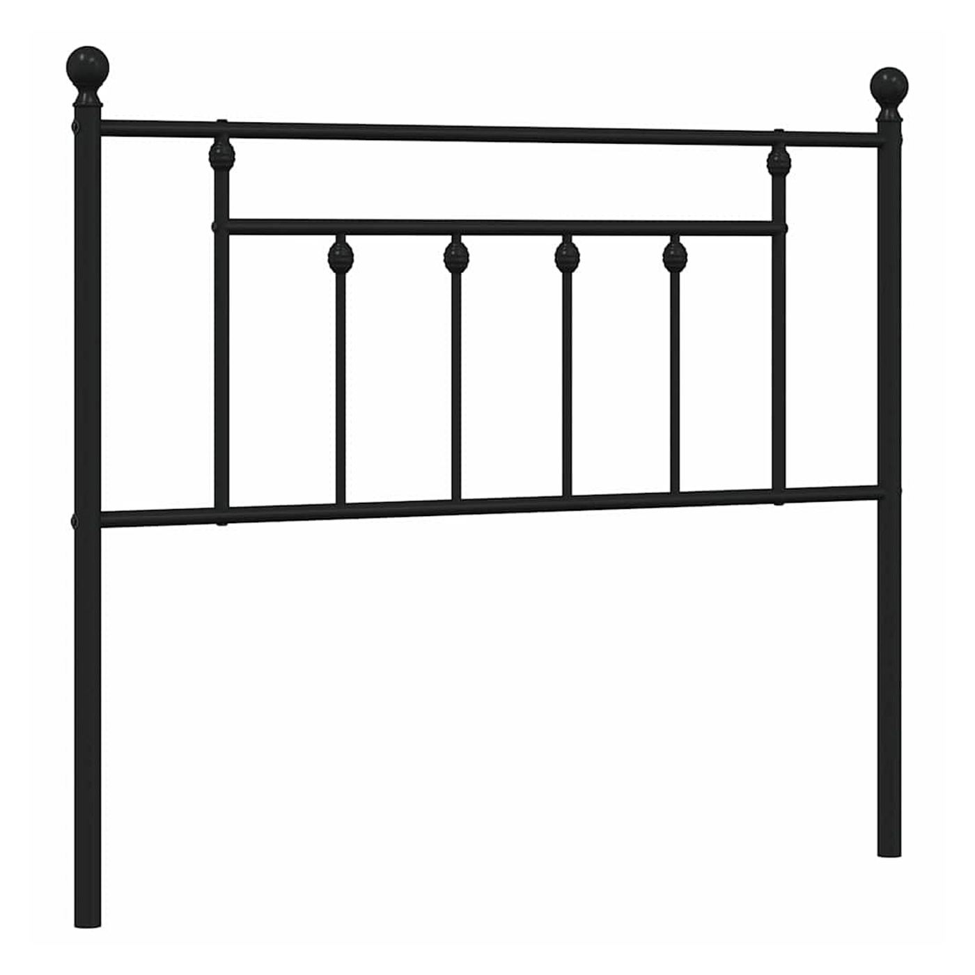 Metalni uzglavlje za krevet, crno, 100 cm - 2
