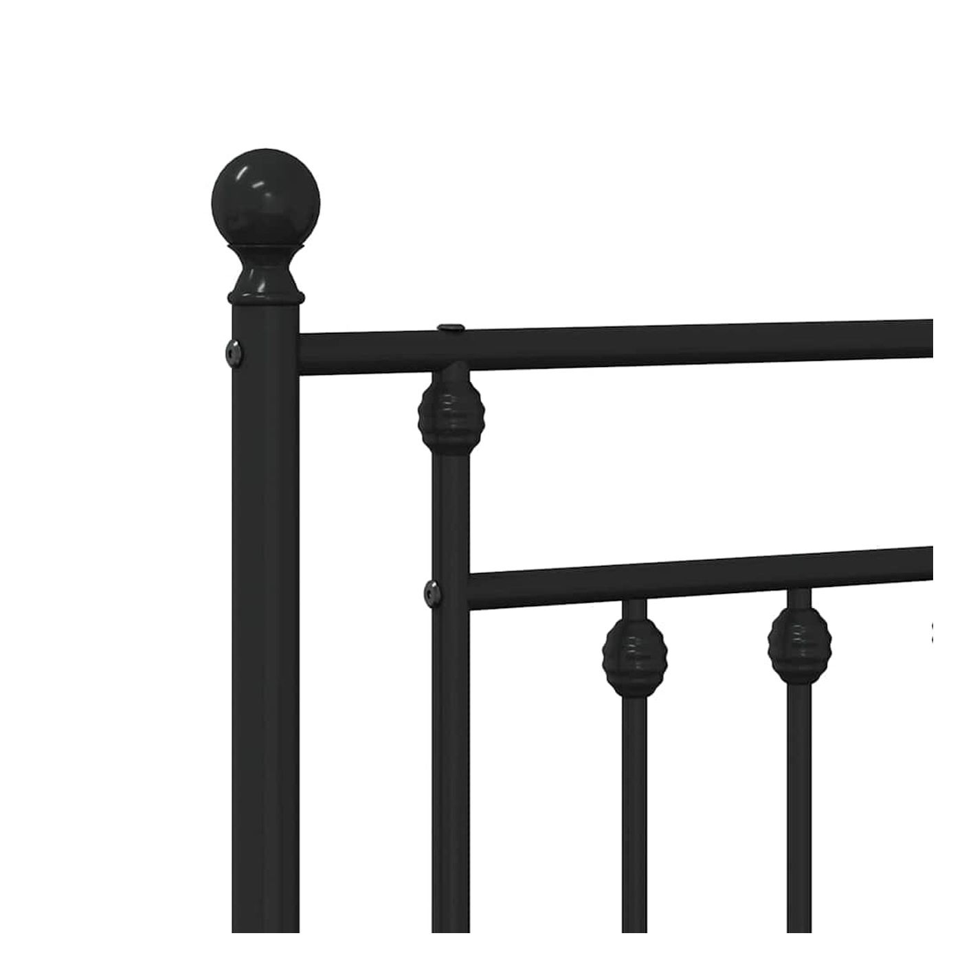 Metalni uzglavlje za krevet, crno, 100 cm - 6