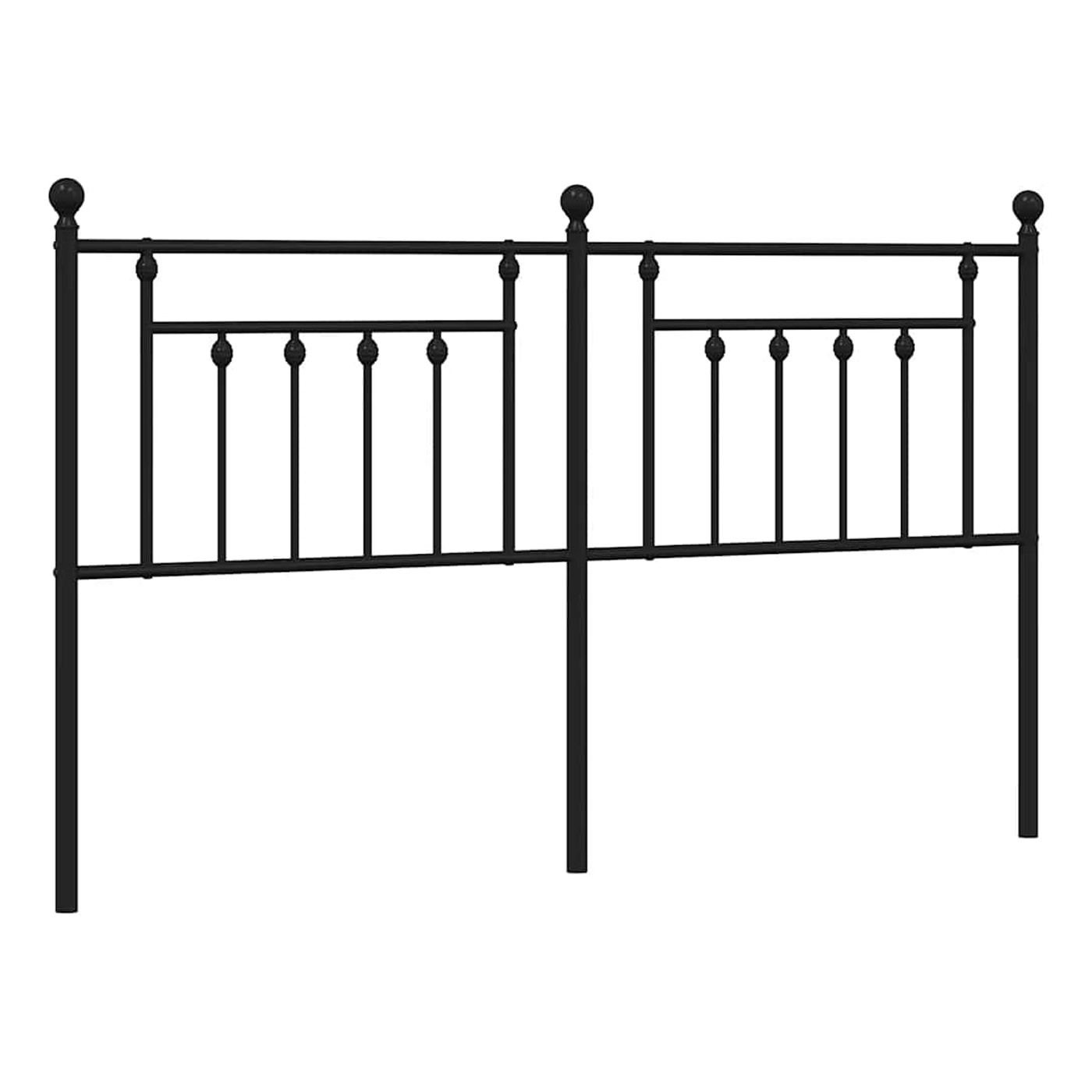 Okvir za krevet od metala, crni, 180 cm - 2