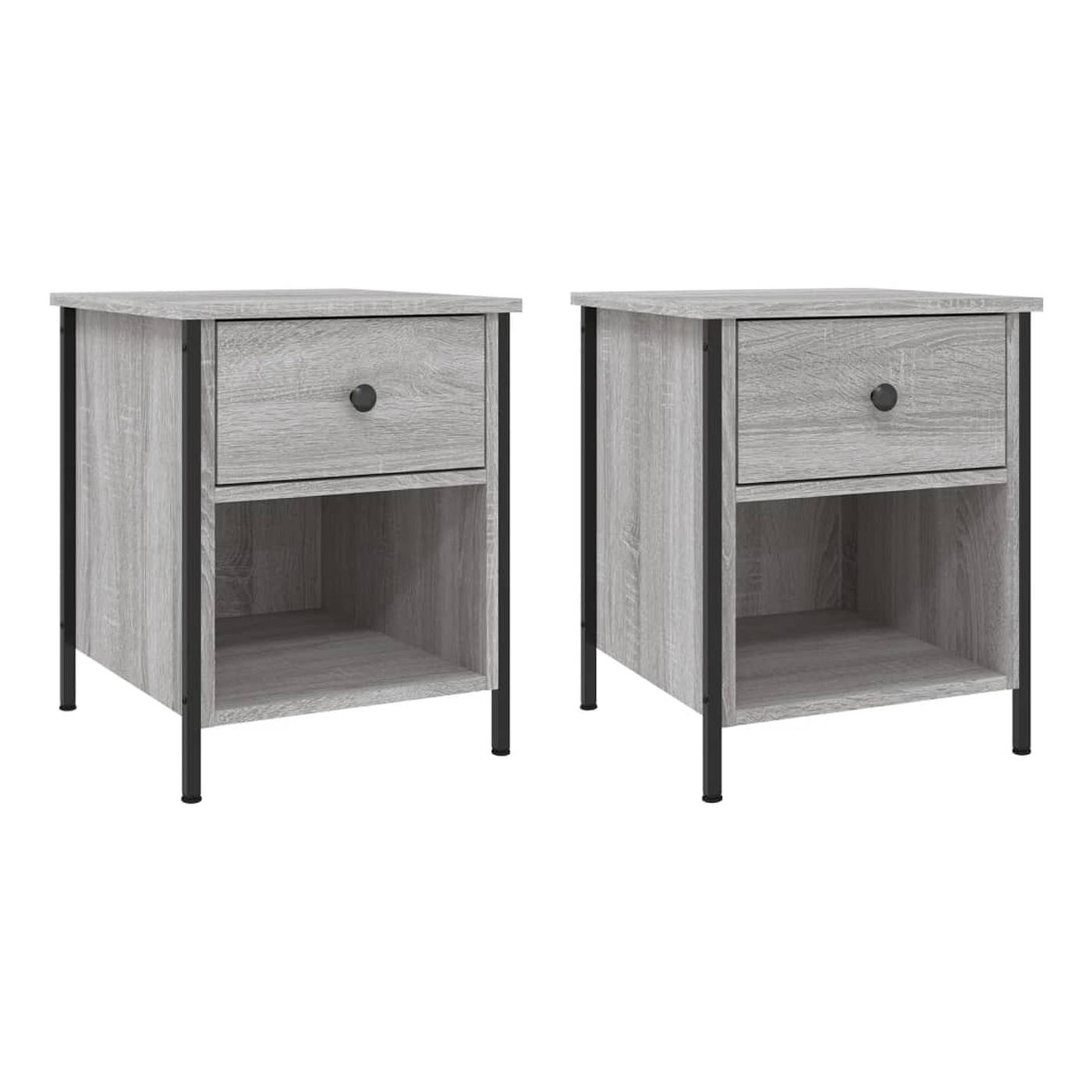 Noćni ormarići, 2 kom, boja hrasta sonoma, 40x42x50 cm, konstruirano drvo - 2