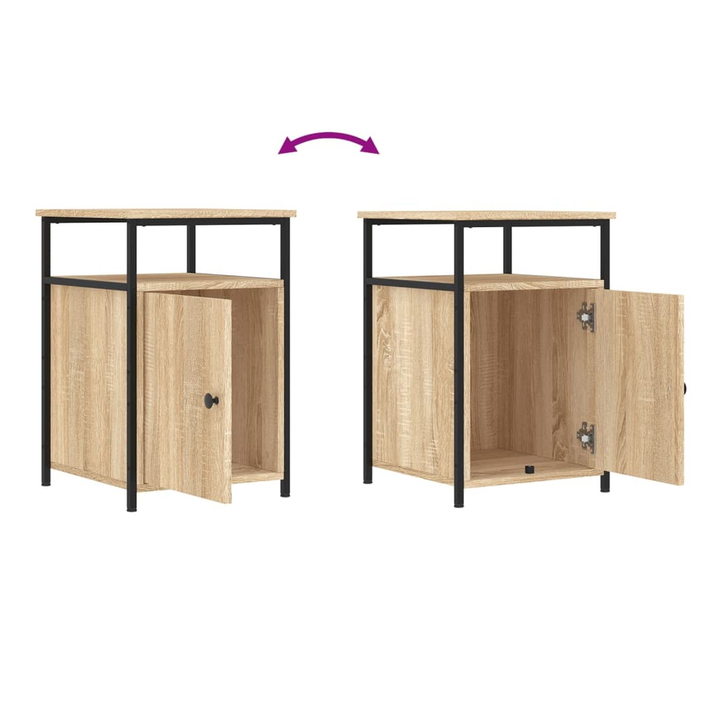 Noćni ormarići, 2 kom, sonoma hrast, 40x42x60 cm, konstruirano drvo - 19