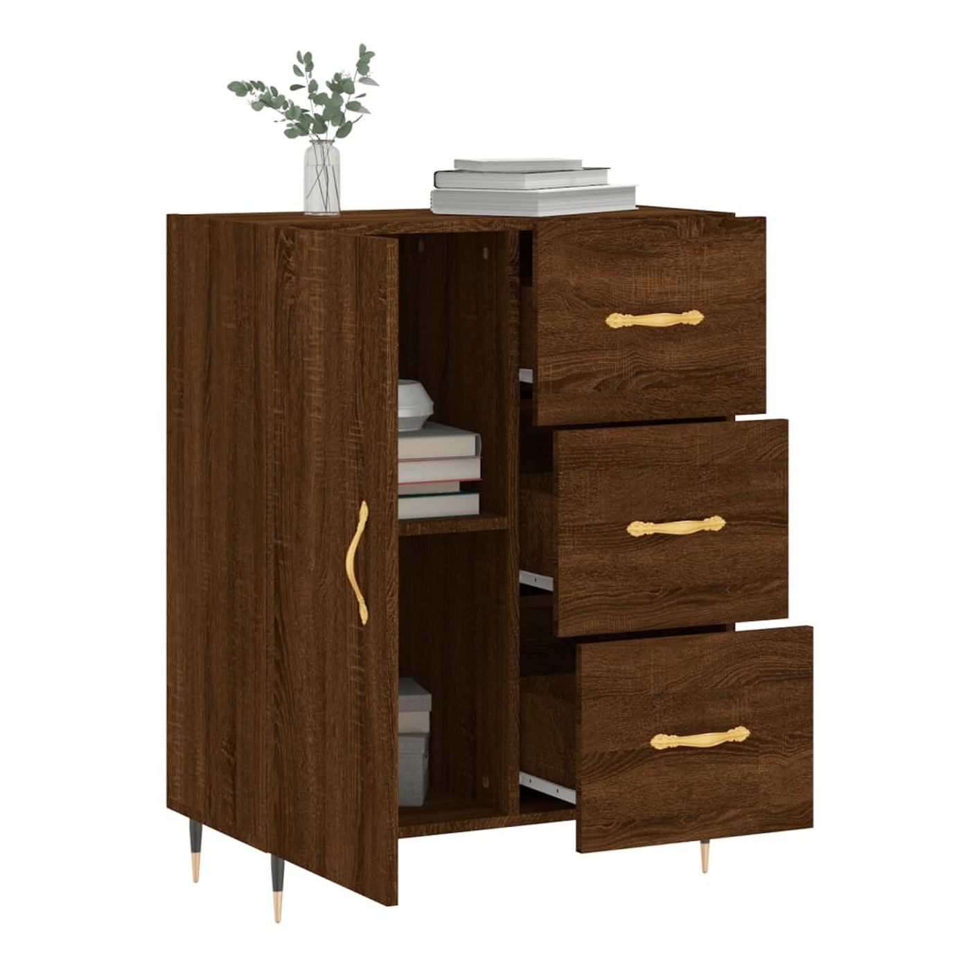 Ormarić, smeđi hrast, 69,5x34x90 cm, konstruirano drvo - 4