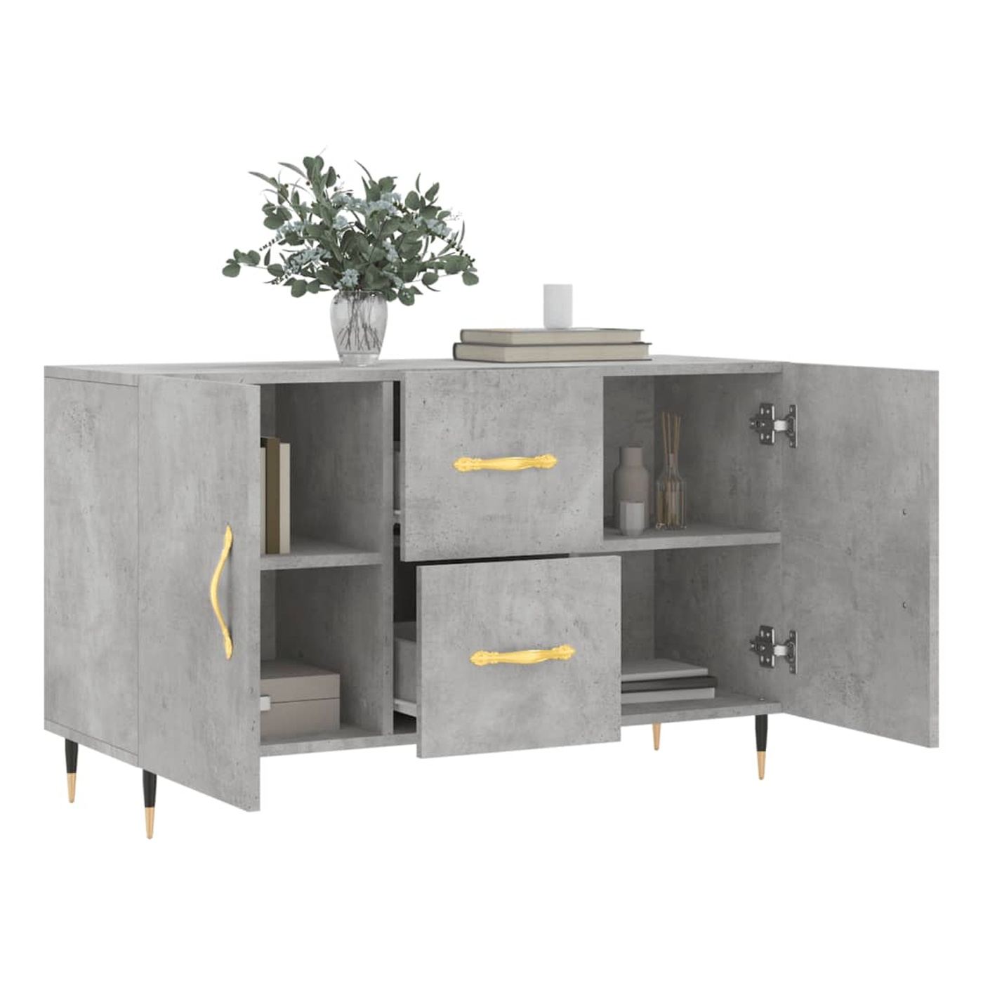 Ormarić za posluživanje, betonsko siva, 100x36x60 cm, konstruirano drvo - 4