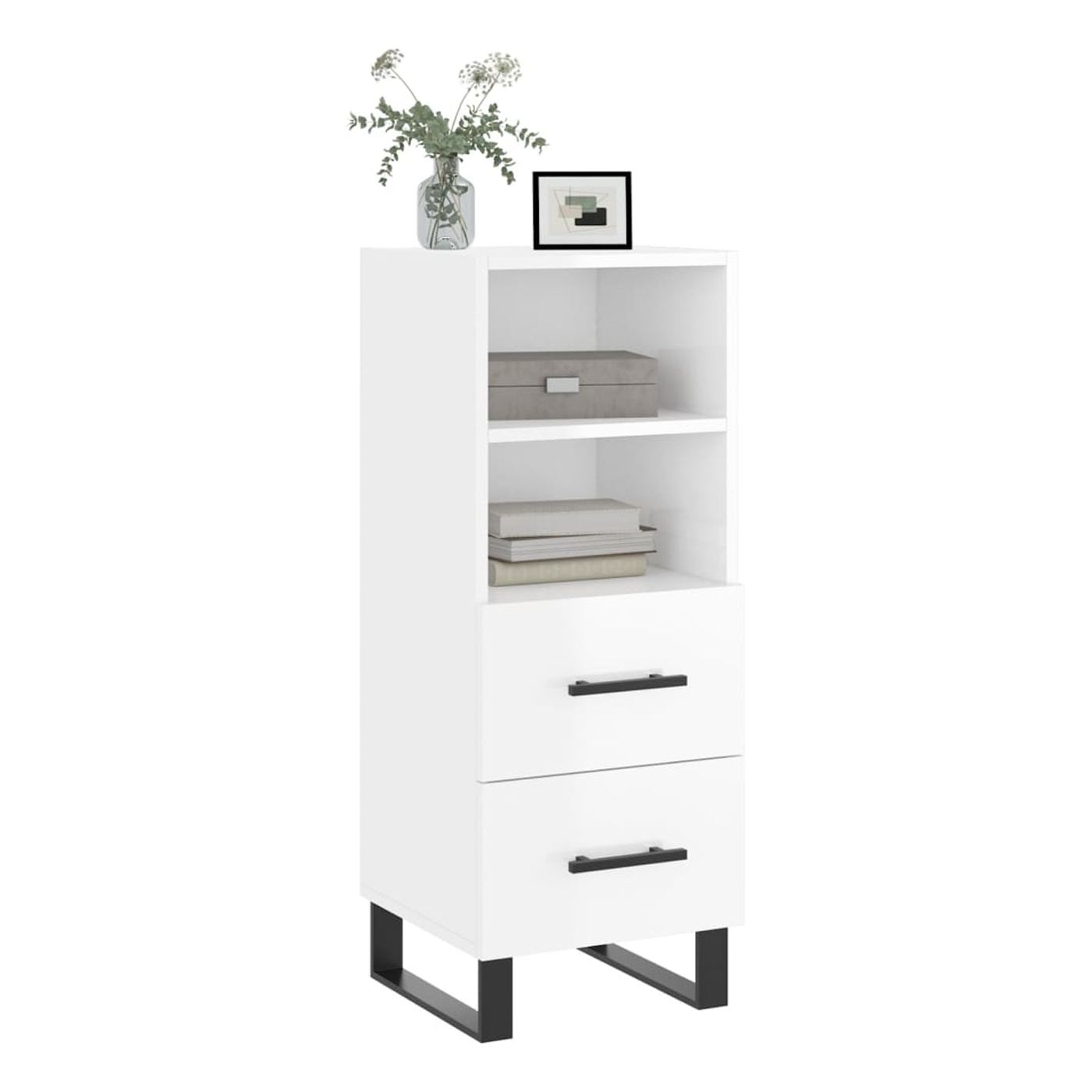 Ormarić za posluživanje, visoki sjaj bijeli, 34,5x34x90 cm, kompozitno drvo - 3