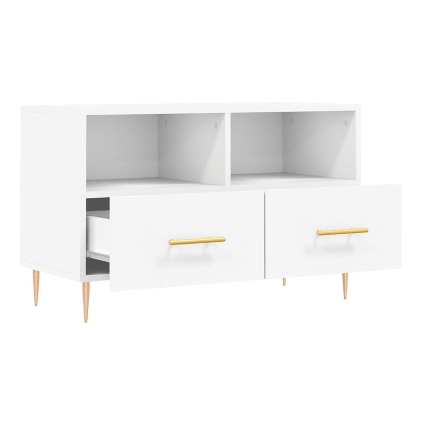 Bijeli TV ormarić, 80x36x50 cm, Konstruirano drvo - 6